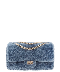 Fur Pave Crossbody Bag 6571 BLUE